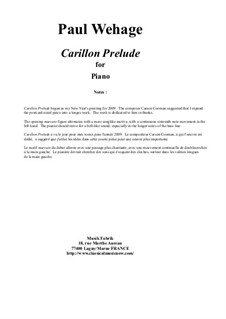 Carillon Prelude for piano: Carillon Prelude for piano by Paul Wehage