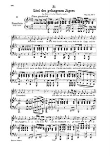Lied des gefangenen Jägers, D.843 Op.52 No.7: Für tiefe Stimme und Klavier by Franz Schubert