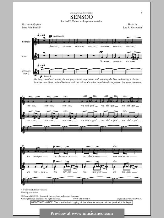 Sensoo: Für gemischten Chor by Lee R. Kesselman