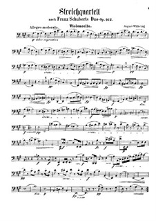Sonate für Violine und Klavier in A-Dur, D.574 Op.162: Bearbeitung für Streichquartett – Cellostimme by Franz Schubert