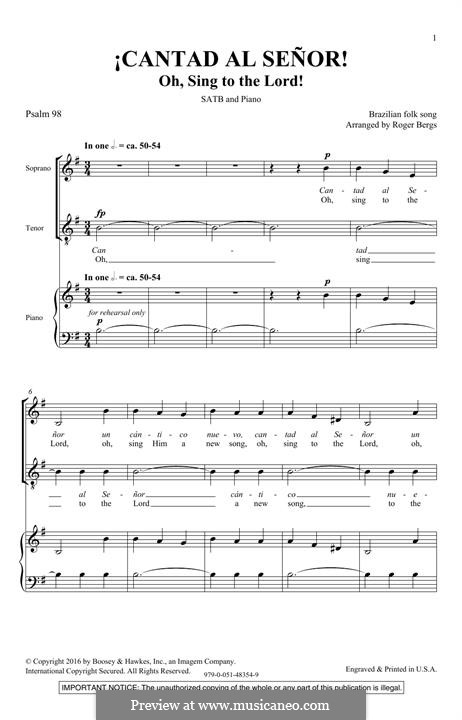 Cantad al Senor: Für gemischten Chor by folklore