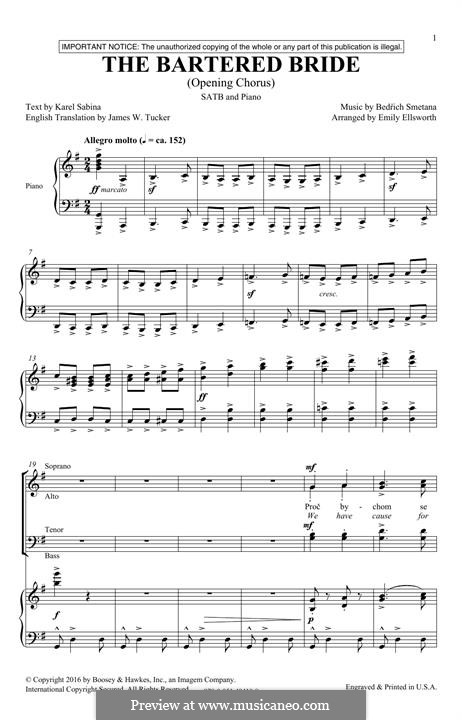 Chor der Landleute: Für gemischten Chor by Bedřich Smetana