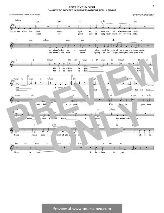 I Believe in You: Melodische Linie by Frank Loesser