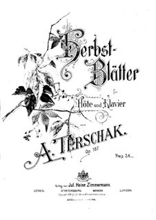 Herbstblätter für Flöte und Klavier, Op.187: Partitur by Adolf Terschak