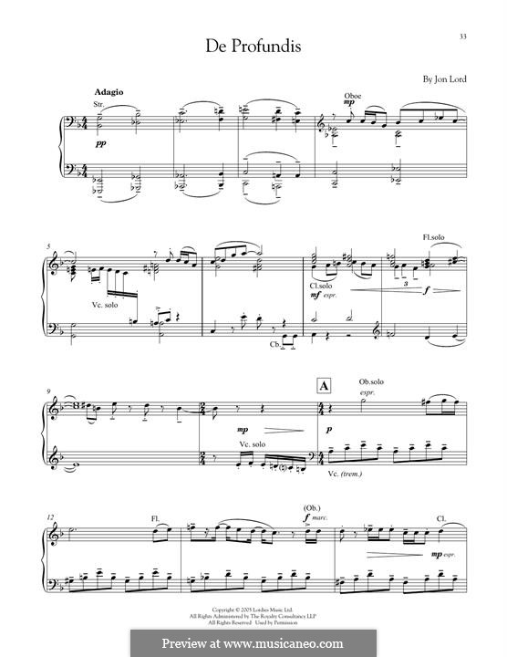 De Profundis: Für Klavier by Jon Lord