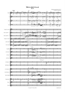 Messe Nr.14 in B-Dur (Missa brevis Nr.9), K.275: For choir and brass band by Wolfgang Amadeus Mozart