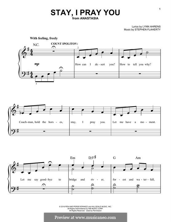 Stay, I Pray You: Für Klavier by Lynn Ahrens, Stephen Flaherty