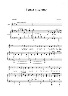 Senza nisciuno: Für Stimme und Klavier by Ernesto de Curtis