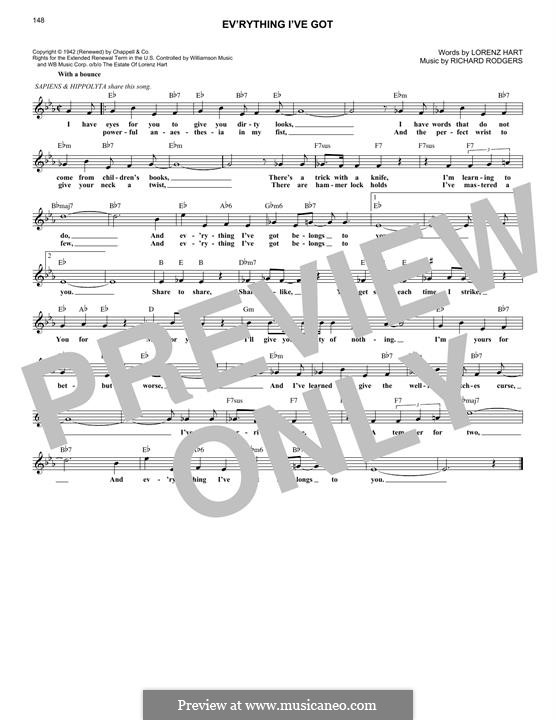 Ev'rything I've Got: Melodische Linie by Richard Rodgers