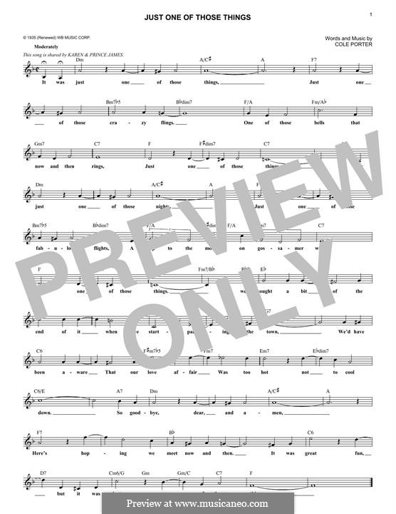 Just One of Those Things: Melodische Linie by Cole Porter