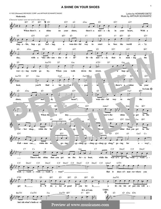 A Shine On Your Shoes: Melodische Linie by Arthur Schwartz