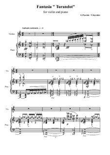 Turandot: Fantasia, for violin and piano by Giacomo Puccini
