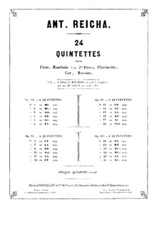 Holzbläserquintett in B-Dur, Op.100 No.6: Flötenstimme by Anton Reicha