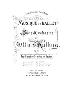 Ballettmusik, Op.42: Nr.3 Menuett, für Klavier, vierhändig by Otto Malling
