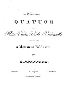 Quartett für Flöte und Streicher Nr.3 in C-Dur, Op.37: Flötenstimme by Raphael Dressler