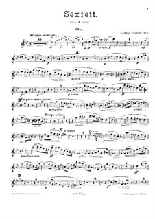 Sextett für Klavier und Blasinstrumente, Op.6: Oboenstimme by Ludwig Thuille