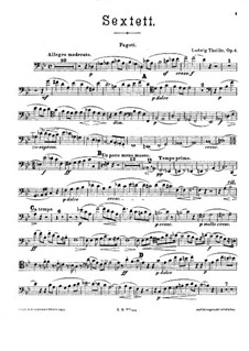 Sextett für Klavier und Blasinstrumente, Op.6: Fagottstimme by Ludwig Thuille