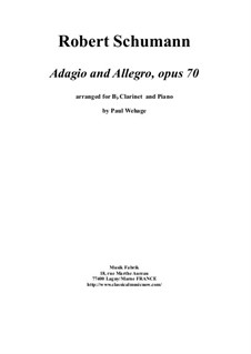 Adagio und Allegro, Op.70: For Bb clarinet and piano by Robert Schumann