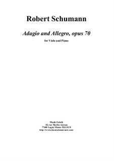 Adagio und Allegro, Op.70: Für Viola und Klavier by Robert Schumann