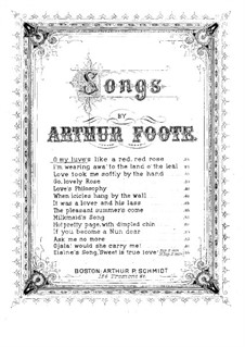 Fünf Lieder, Op.13: No.1 O My Luve’s Like a Red, Red Rose by Arthur  Foote