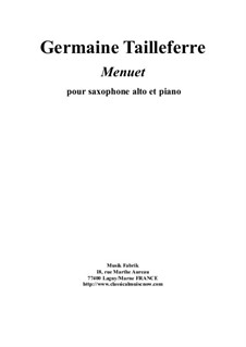 Menuet: Für Altsaxsophon und Klavier by Germaine Tailleferre