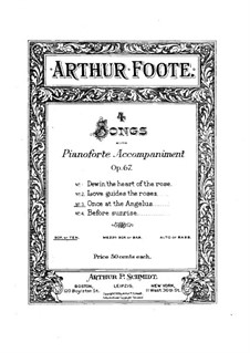 Vier Lieder, Op.67: No.3 Once at the Angelus by Arthur  Foote