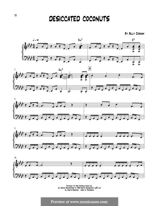 Desiccated Coconuts: Für Klavier by Billy Cobham