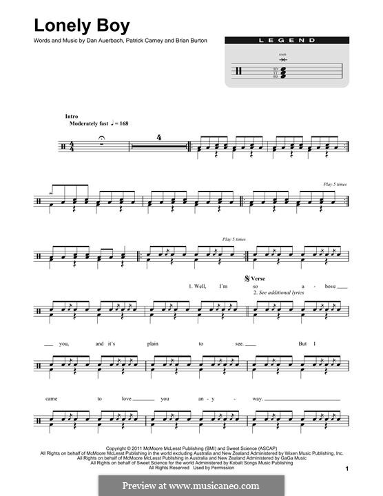 Lonely Boy (The Black Keys): Drum set by Brian Burton, Daniel Auerbach, Patrick Carney