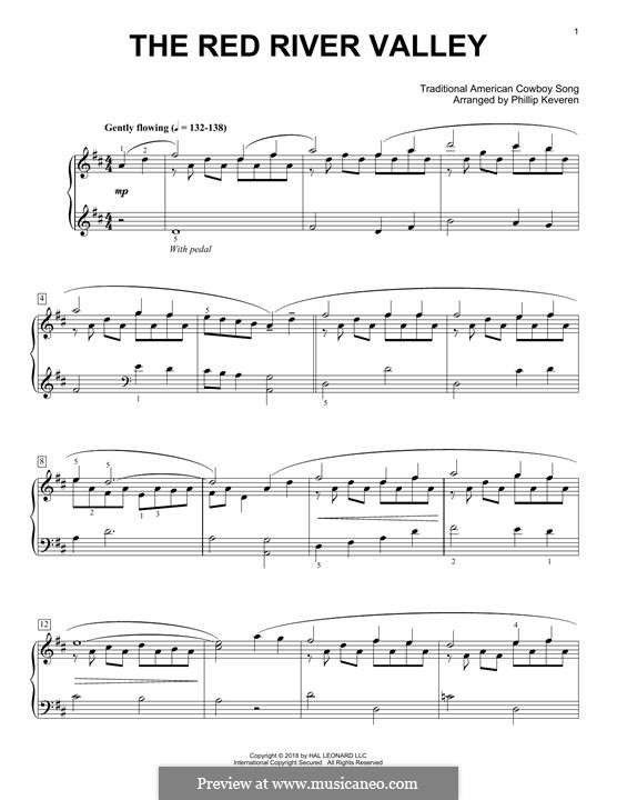 The Red River Valley: For piano (classical version) by folklore