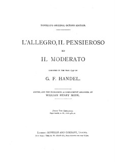 L'Allegro, il Penseroso, ed il Moderato, HWV 55: No.1-22 by Georg Friedrich Händel