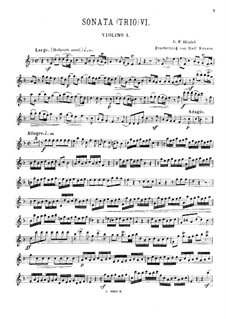 Triosonate in F-Dur, HWV 401 Op.5 No.6: Violinstimme I by Georg Friedrich Händel