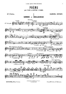 Poem für Klavierquintett: Violinstimme II by Gabriel Dupont