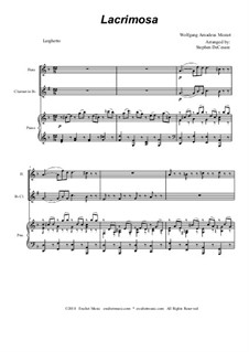 Lacrimosa: Duet for flute and Bb-clarinet by Wolfgang Amadeus Mozart