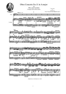 12 concerti e sinphonie, Op.1: Concerto No.11 in A major for oboe and cembalo (or piano) by Giuseppe Antonio Brescianello
