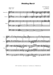 Hochzeitsmarsch: Duet for soprano and alto saxophone by Felix Mendelssohn-Bartholdy