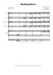 Hochzeitsmarsch: For woodwind quartet by Felix Mendelssohn-Bartholdy