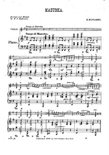 Mazurka für Violine und Klavier: Partitur für zwei Interpreten by Emil Młynarski