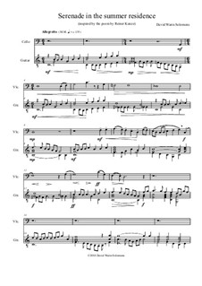 Serenade in the summer residence (Serenata nella residenza estiva): Für Cello und Gitarre by David W Solomons
