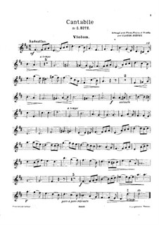 Cantabile, Op.1: Für Klaviertrio – Violinstimme by Georg Karl Friedrich Theodor Hoth