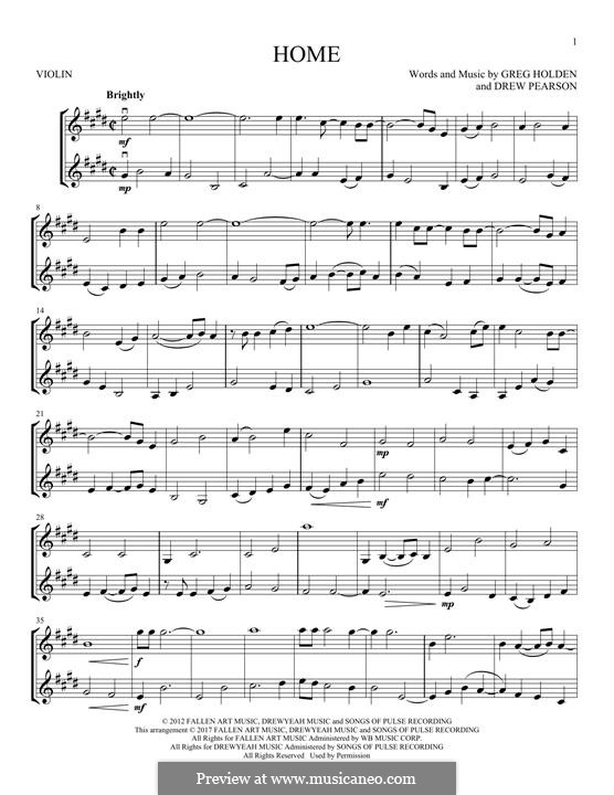 Home: Für zwei Violinen by Phillip Phillips