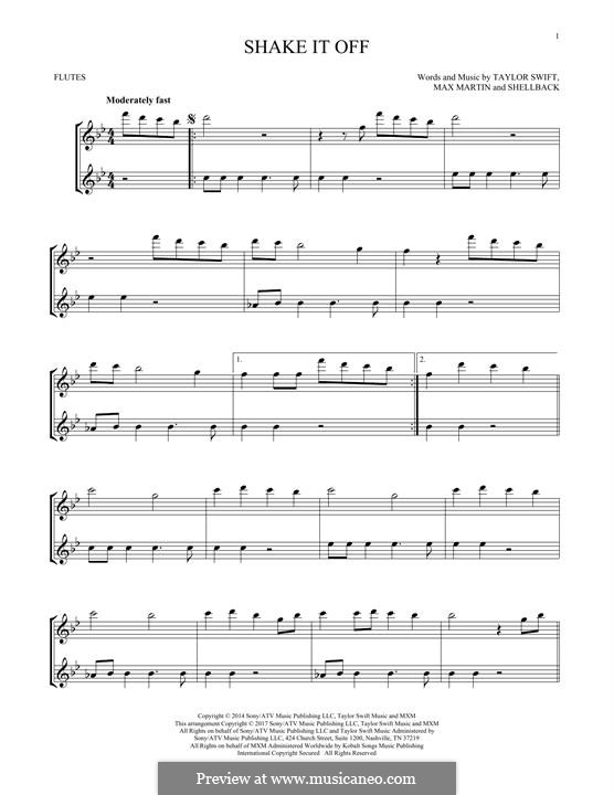 Instrumental version: Für zwei Flöten by Shellback, Max Martin, Taylor Swift