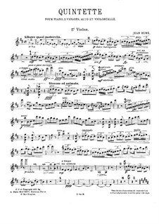 Klavierquintett in D-Dur: Violinstimme I by Jean Huré