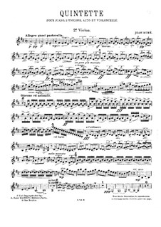 Klavierquintett in D-Dur: Violinstimme II by Jean Huré