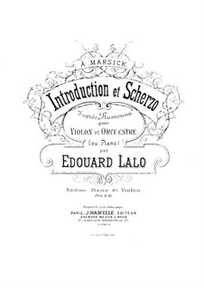 Namouna. Ballett: Introduktion und Scherzo, für Violine und Klavier by Édouard Lalo