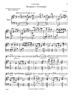 Romanze-Serenade: Für Violine und Klavier – Partitur by Édouard Lalo