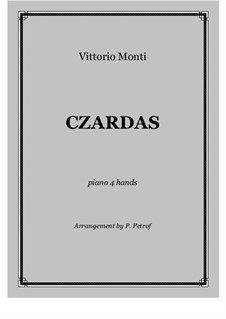 Csardas: For piano four hands - score and parts by Vittorio Monti