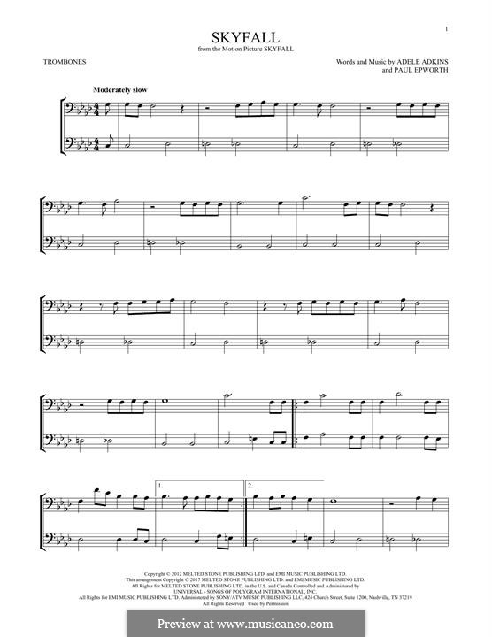 Instrumental version: For two trombones by Adele, Paul Epworth