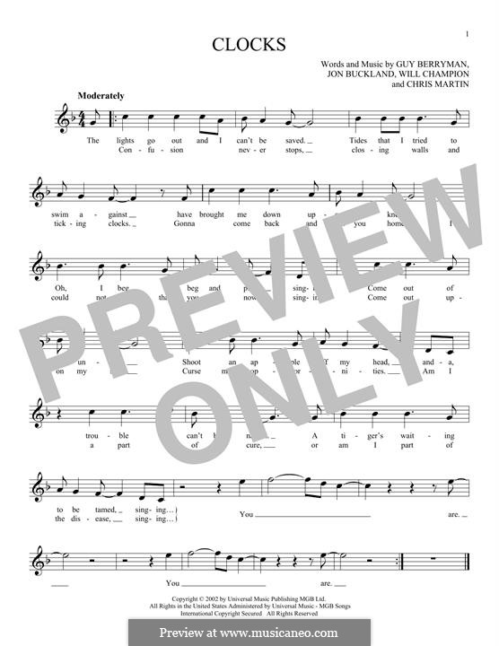Vocal version: Melodische Linie by Chris Martin, Guy Berryman, Jonny Buckland, Will Champion