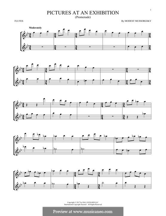 Promenade I: Für zwei Flöten by Modest Mussorgski