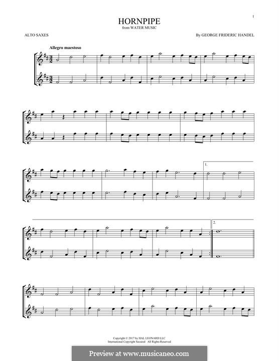 Suite Nr.2 in D-Dur, HWV 349: Alla Hornpipe, for two alto saxophones by Georg Friedrich Händel